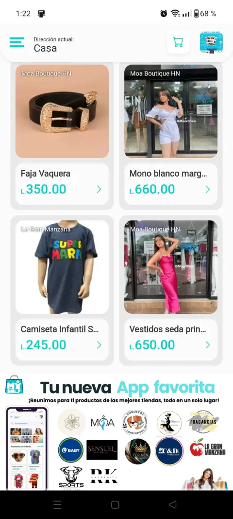 Pantalla principal de MySelf HN - Descubre ofertas y moda exclusiva